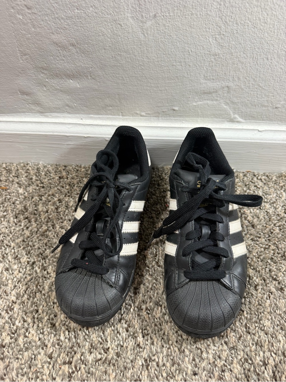 adidas Men’s Black Sneakers with White Stripes